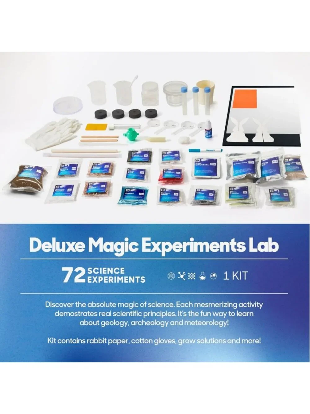 STEM Science Lab Kit for Kids - 72 Experiments, Crystals, Slime & Light Tricks